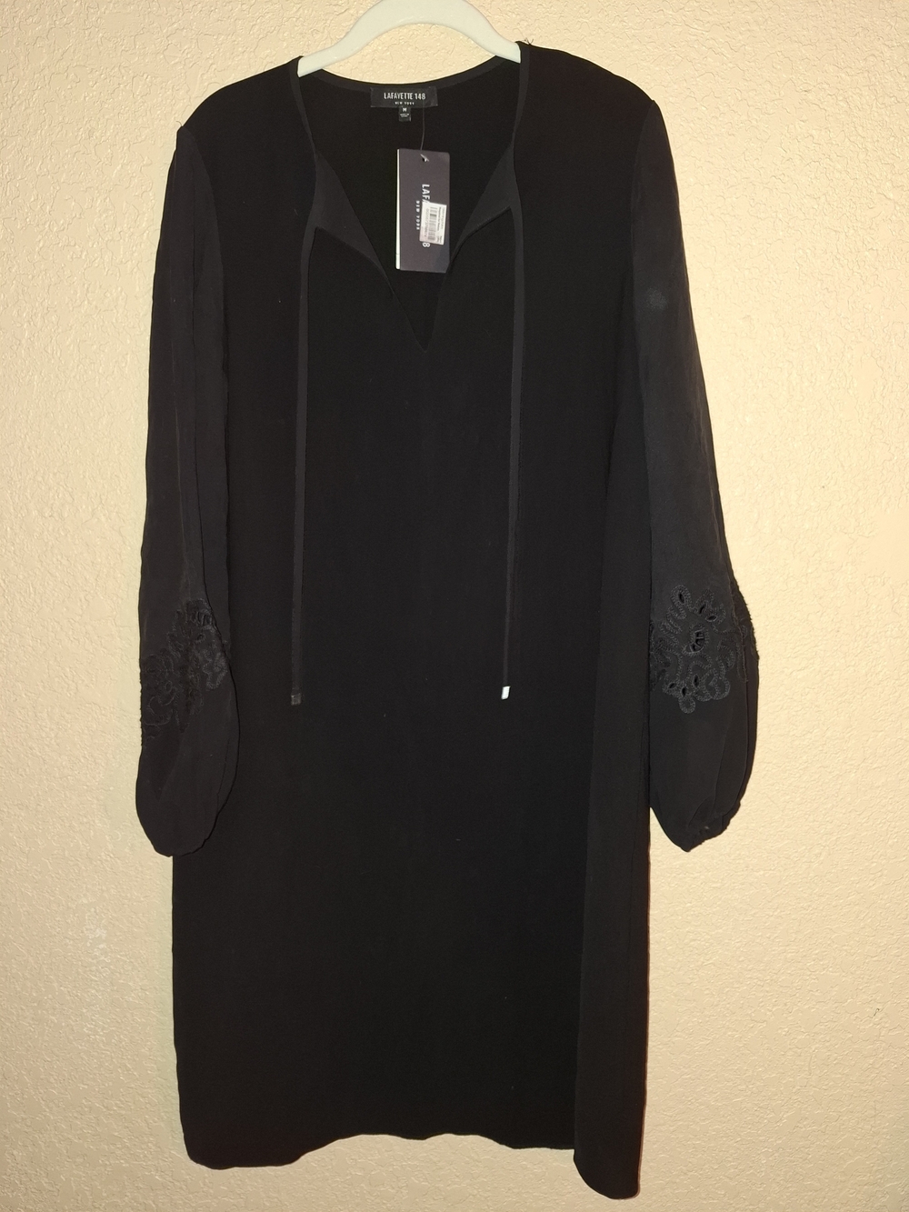 Lafayette 148 New York Black Long Sleeve Shift Dress